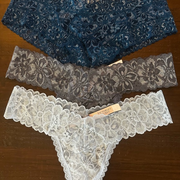 Victoria's Secret Other - Victoria's Secret Lace Panty Bundle - 2 Thong, 1 Cheeky